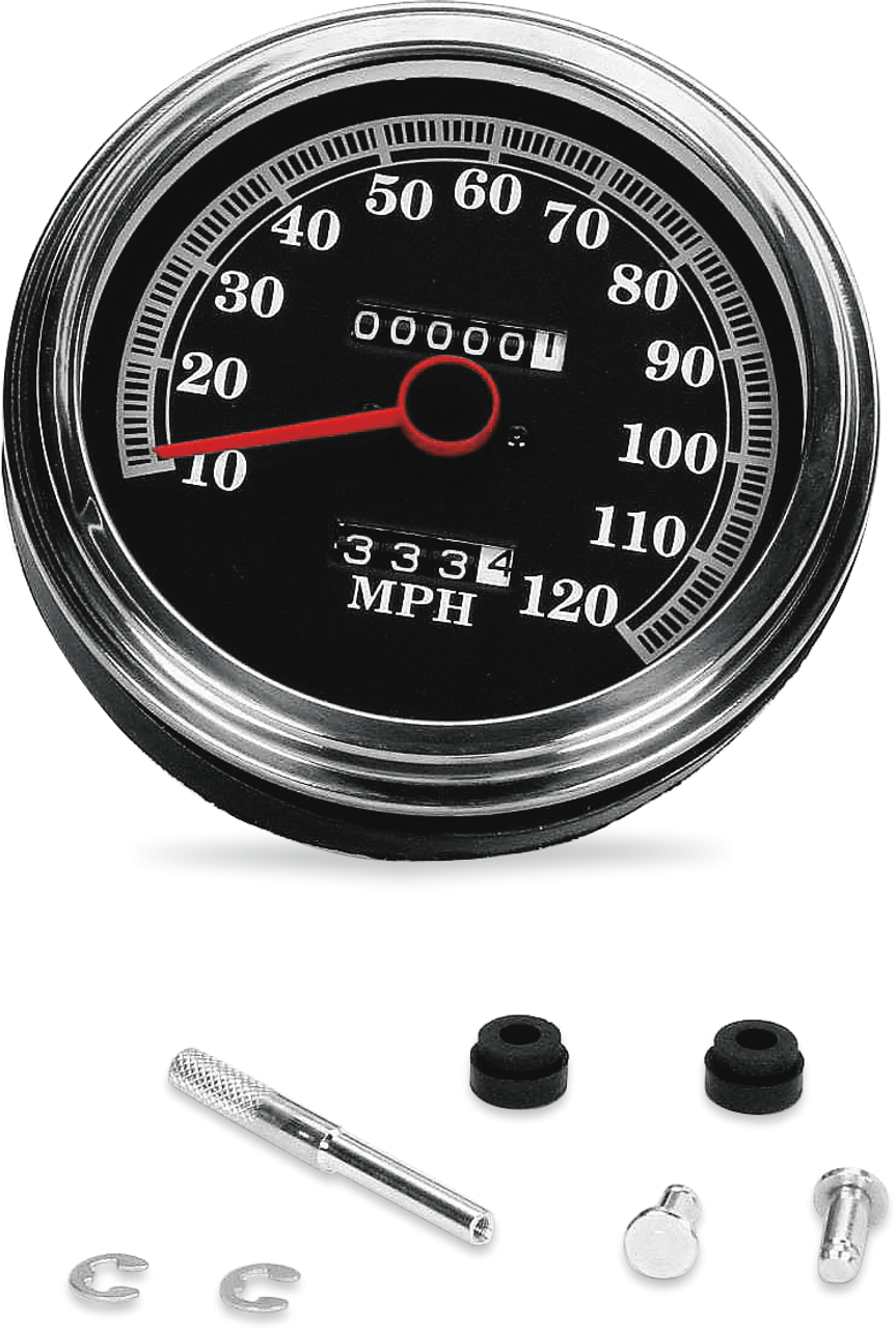 DRAG SPECIALTIES 5" MPH FL-Style 2:1 Speedometer - '89-'95 Black Face 72422AMX
