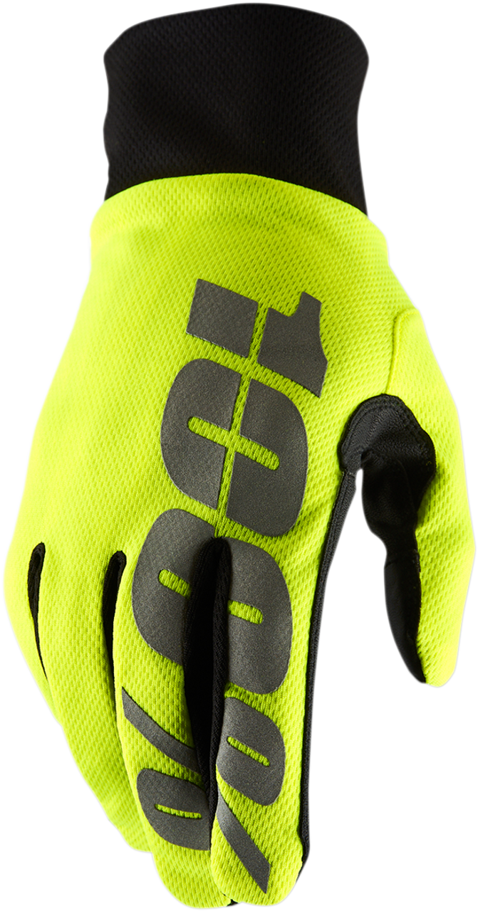 100% Hydromatic Waterproof Gloves - Yellow - Small 10017-00005