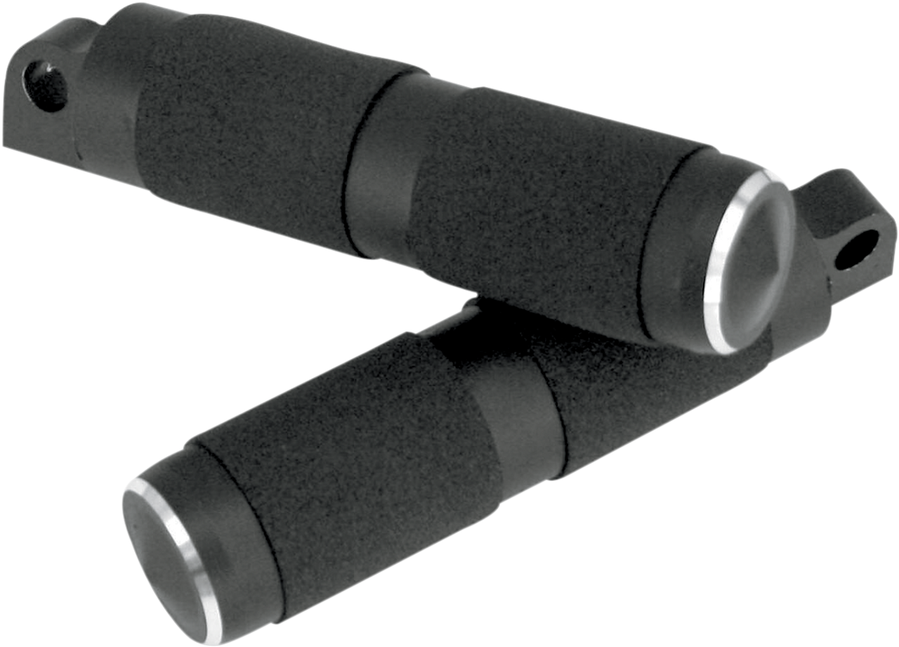 ACCUTRONIX Male Footpegs - Black - With Rubber RP111-RN