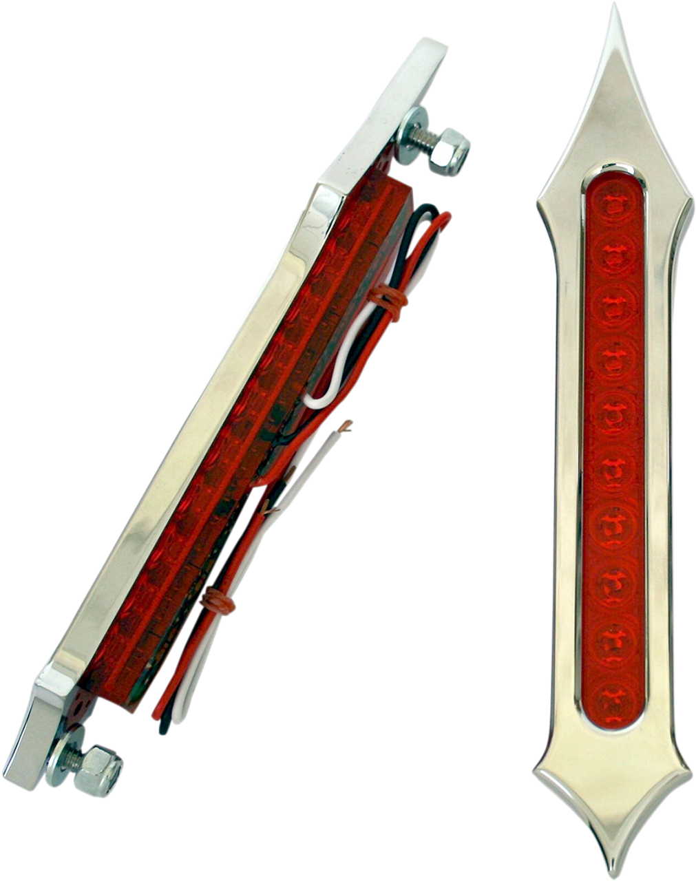 ACCUTRONIX Bag Light - Tribal Slotted - Red Lens - Chrome BL01-LSC