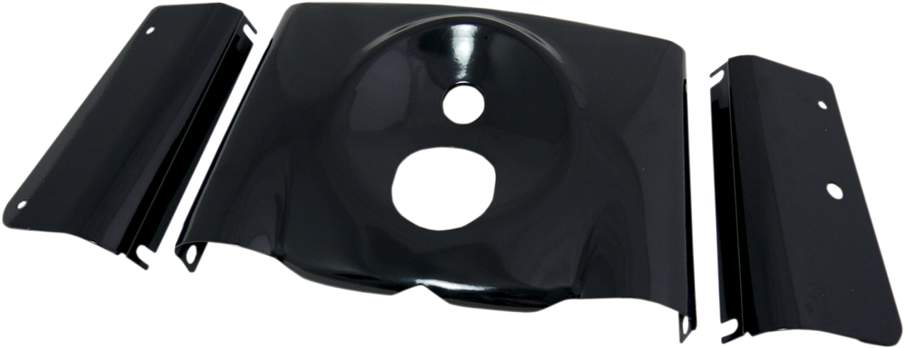 DRAG SPECIALTIES 3-Piece Fork Tins - Gloss Black - Smooth - '86-'17 FLST 76914B