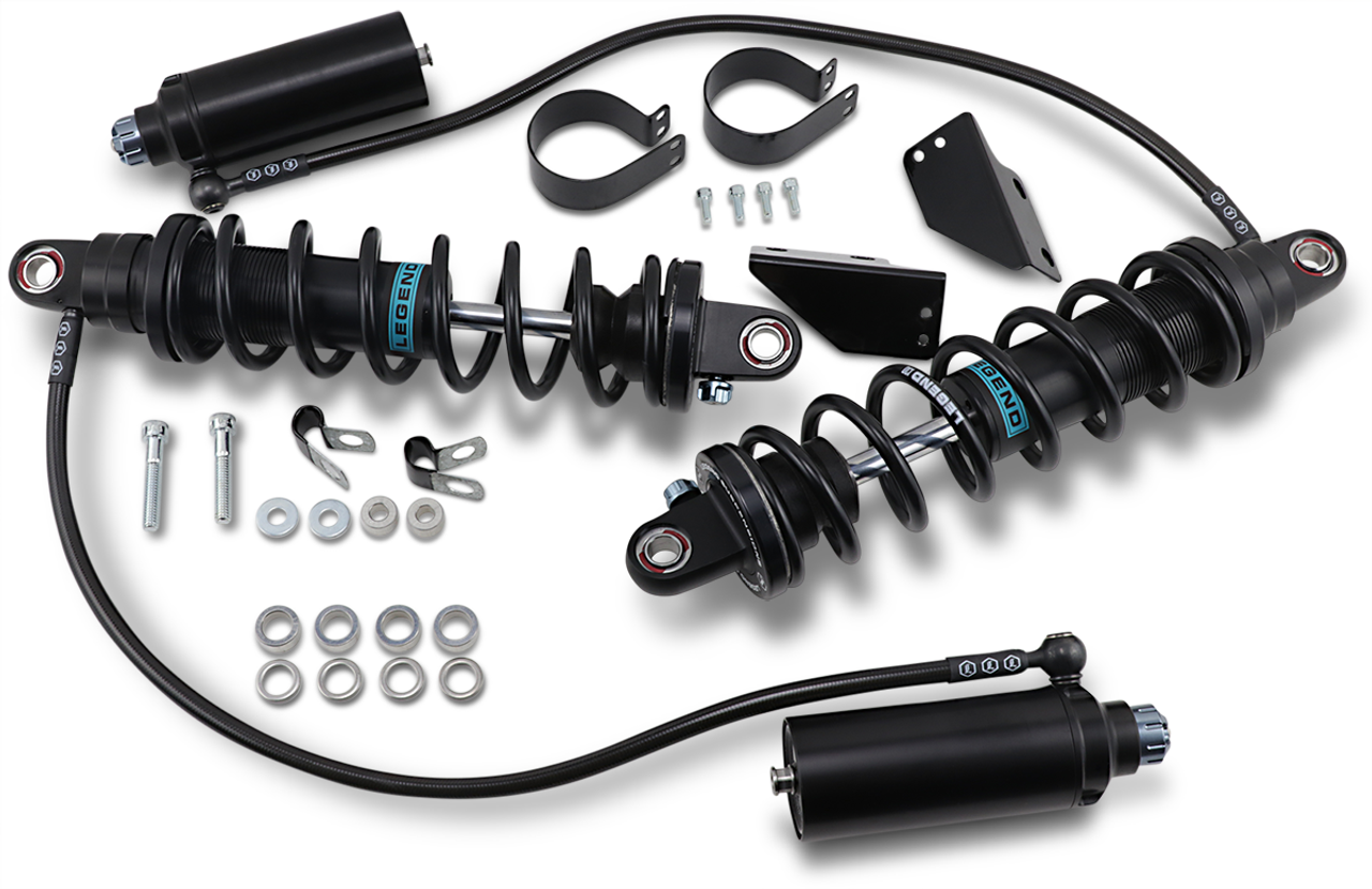 Legend Suspension 13" Heavy Duty REVO ARC Remote Reservoir Shocks for 2014+ Harley FL Touring 1310-1887