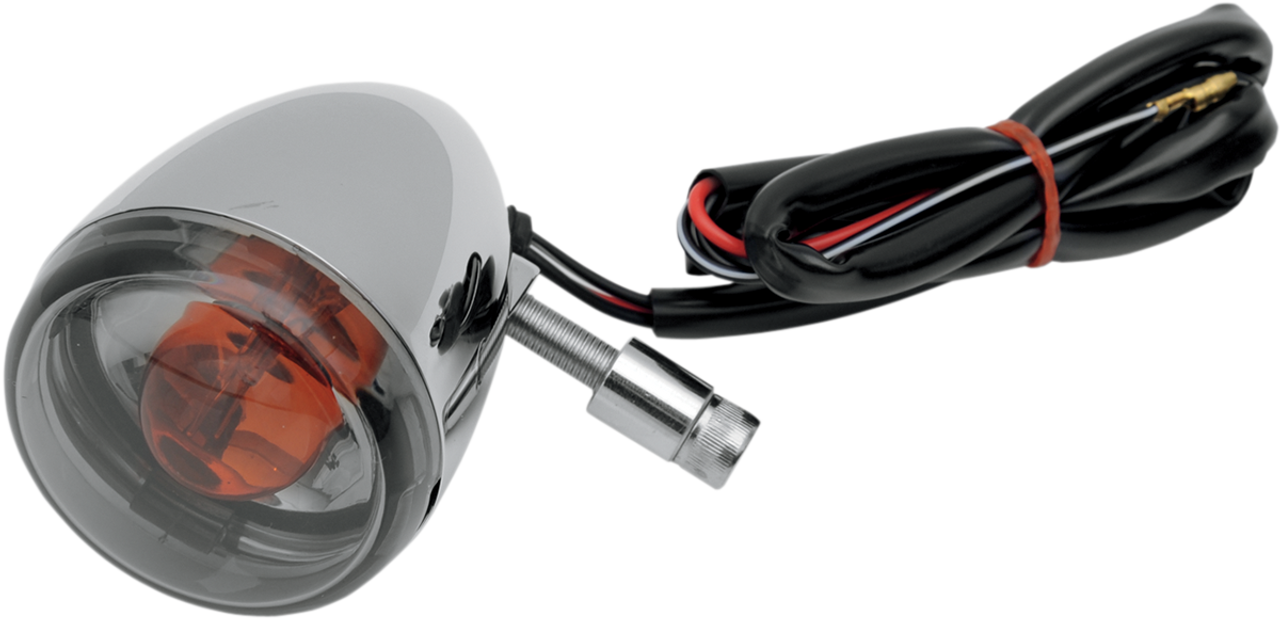 DRAG SPECIALTIES Universal Turn Signal Light - Front - Chrome with Smoke Lens L12-0232FDC/M